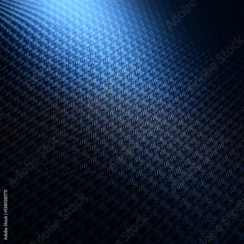 Carbon Fiber Surface with Blue Gradient Lighting