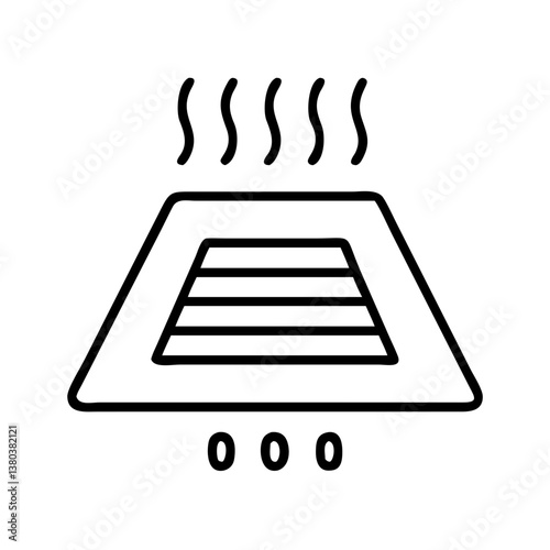 Sauna room outline icon vector design, hot steam bath house symbol, relaxation and spa experience illustration