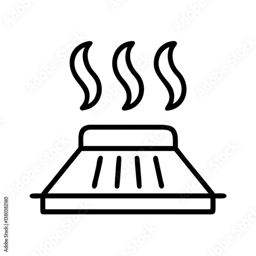 Kitchen exhaust hood vector icon illustration, ventilation system for cooking and smoke removal appliance