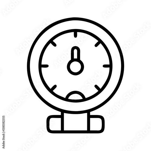 Pressure gauge vector icon outline style for industrial applications and measurement devices usage needs