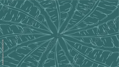 abstract blue background with leaves