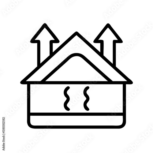 Home ventilation system icon for air quality control and healthy living hvac design and building efficiency