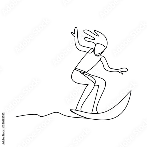 each umbrella and lounger near palm tree , continuous editable single line drawing. Concept of summer vacation, vacation