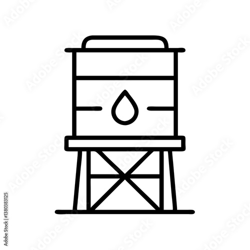 Water tower icon vector illustration for industrial and agricultural water storage solutions design 100