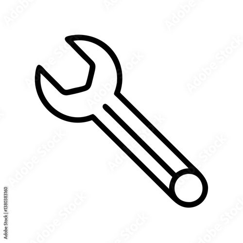Spanner wrench tool vector illustration for mechanical maintenance and engineering applications and repair work