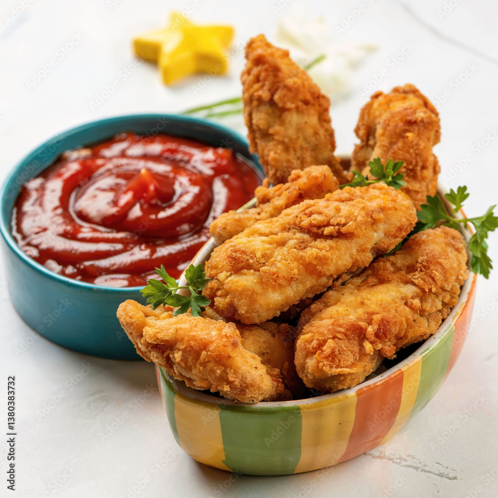 Crispy Fried Chicken with Ketchup Crispy Fried Chicken with Ketchup