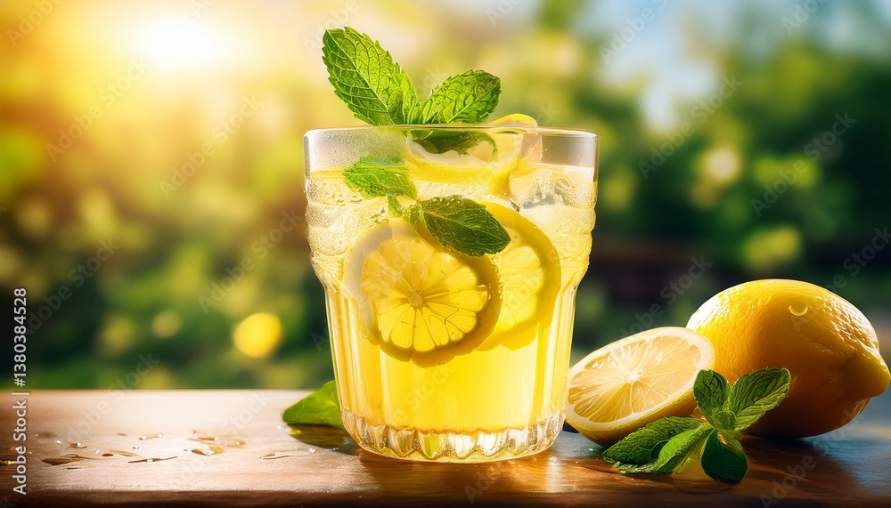Fototapeta premium cocktail with lime and mint