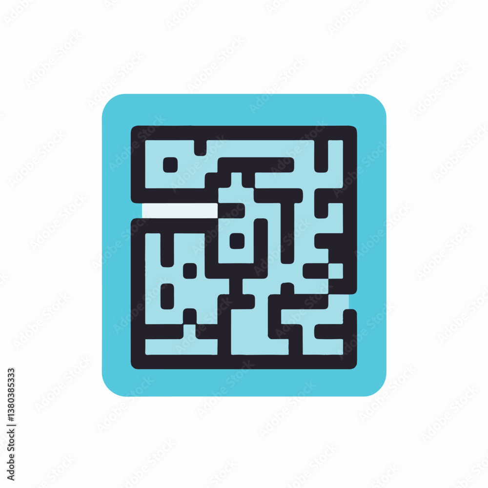 Geometric labyrinth tests intelligence within isolated cyan frame design Geometric labyrinth tests intelligence within isolated cyan frame design