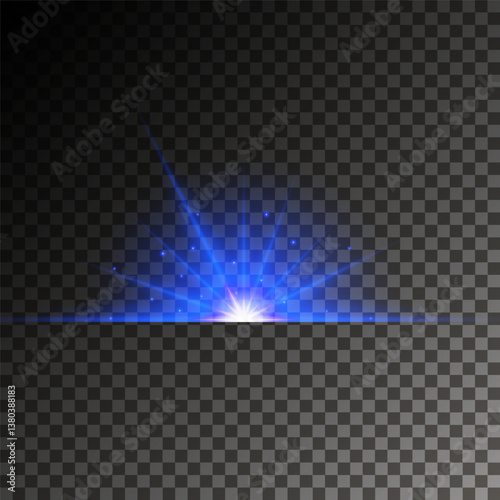 Lens Flare, light glow effect. sun or realistic shining star with backlight effect. bokeh glitter and sparkles or sparkles on transparent background.