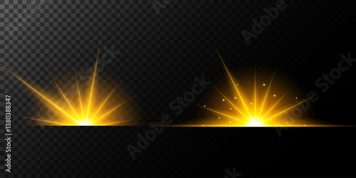 Lens Flare, light glow effect. sun or realistic shining star with backlight effect. bokeh glitter and sparkles or sparkles on transparent background.