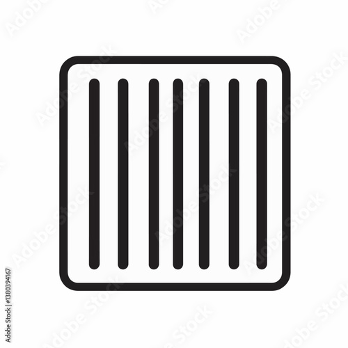 Black stripes fill square graphic simplistic representation isolated