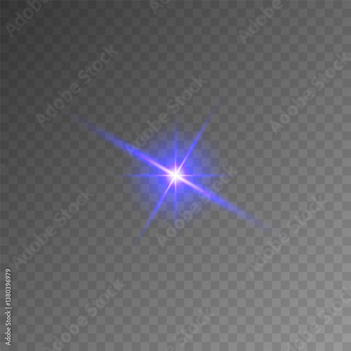 Lens Flare, light glow effect. sun or realistic shining star with backlight effect. bokeh glitter and sparkles or sparkles on transparent background.