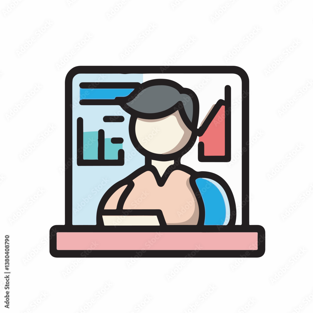 Fototapeta premium Executive presents graphic analysis in office setting professionally
