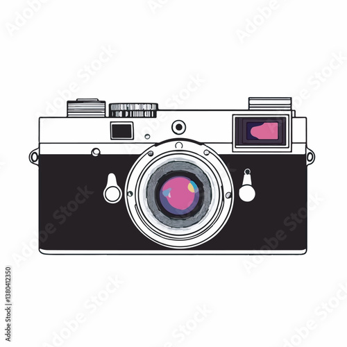 Vintage camera illustrates equipment capturing memories in studio