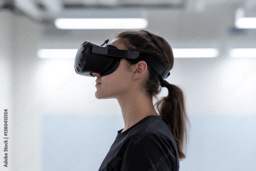 Immersive experience captured in profile, showcasing advanced te Immersive experience captured in profile, showcasing advanced te
