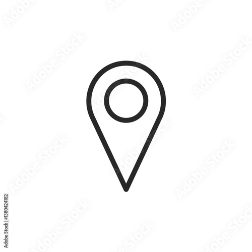 Dot icon. Drop shadow geolocation symbol silhouette. Location map pointer. Isolated illustration of vector place marker