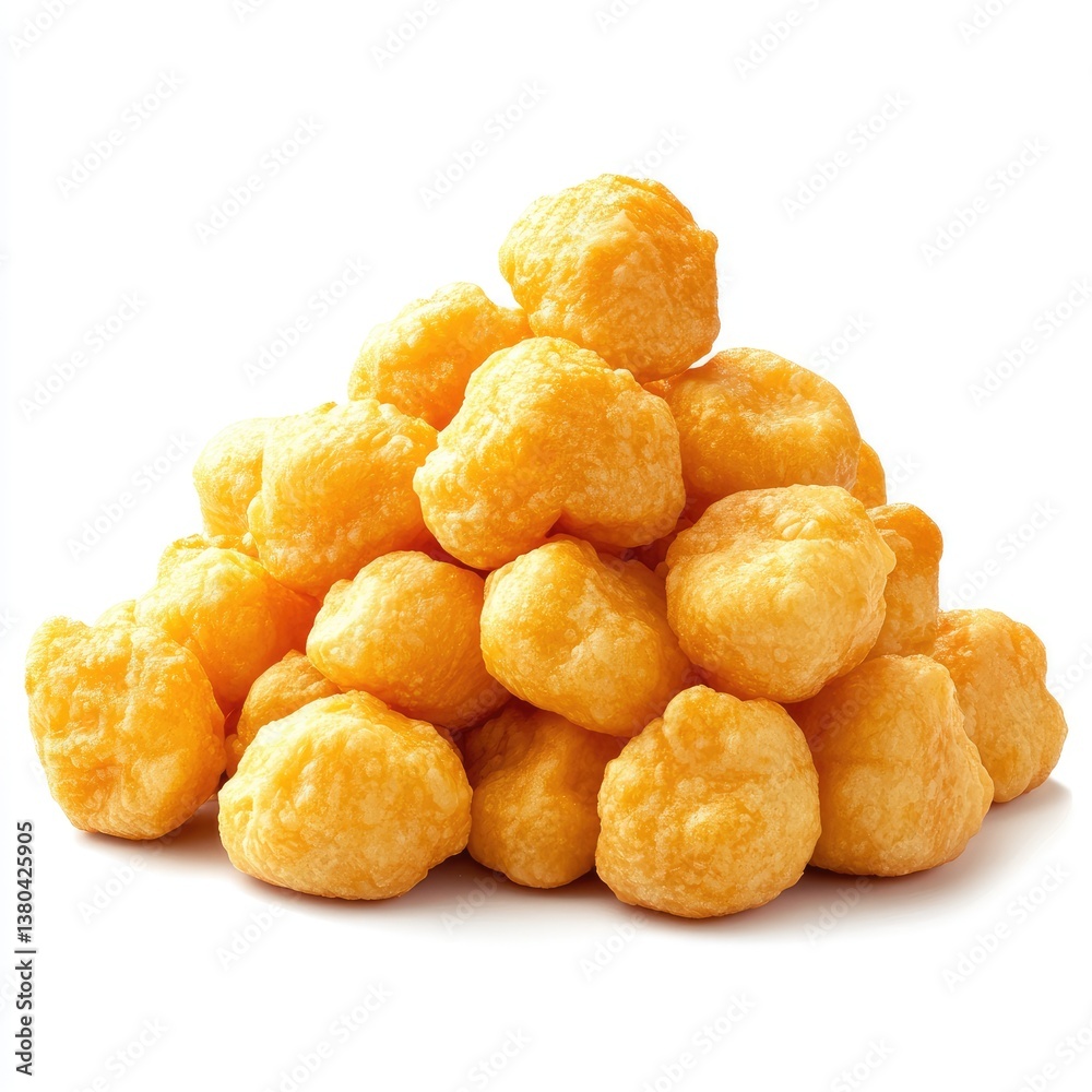 Golden, round, crispy snacks piled high. A delicious, light and airy snack perfect for on-the-go Golden, round, crispy snacks piled high. A delicious, light and airy snack perfect for on-the-go