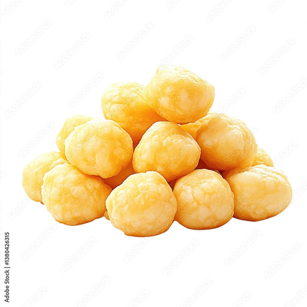 Pile of golden, round, crispy snacks Pile of golden, round, crispy snacks