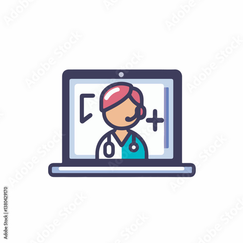Virtual medic diagnoses online within technology device screen consultation health