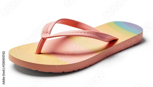 Close-up of a flip-flop sandal, isolated against white background , simple, travel, vacation