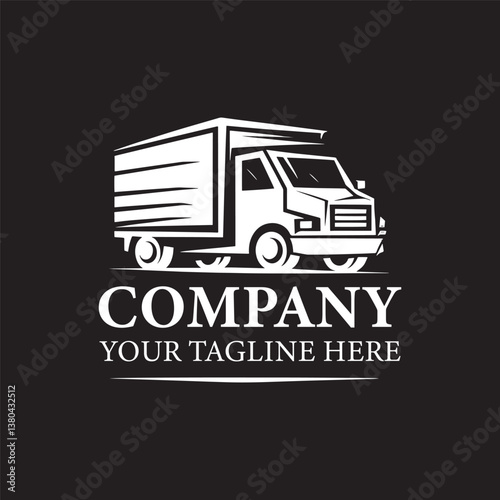 Delivery box truck vector logo, Delivery tagline goes here, logo design 