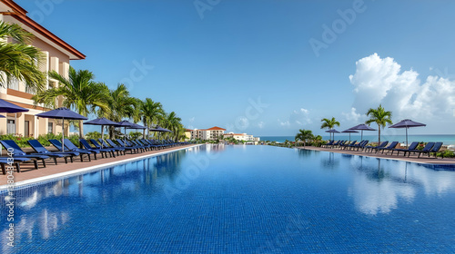 Infinity pool  tropical resort  ocean view  relaxation