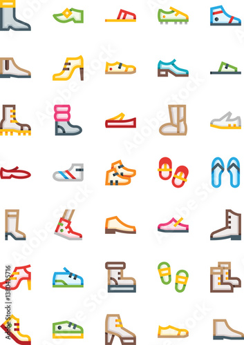 shoes icons set vector illustration