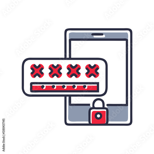 Multi-Factor Authentication Icon Displaying Security on Mobile Device  