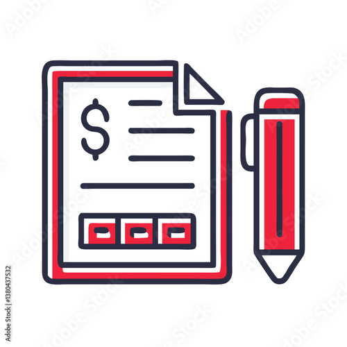Ledger Icon with Pen on Transparent Background  