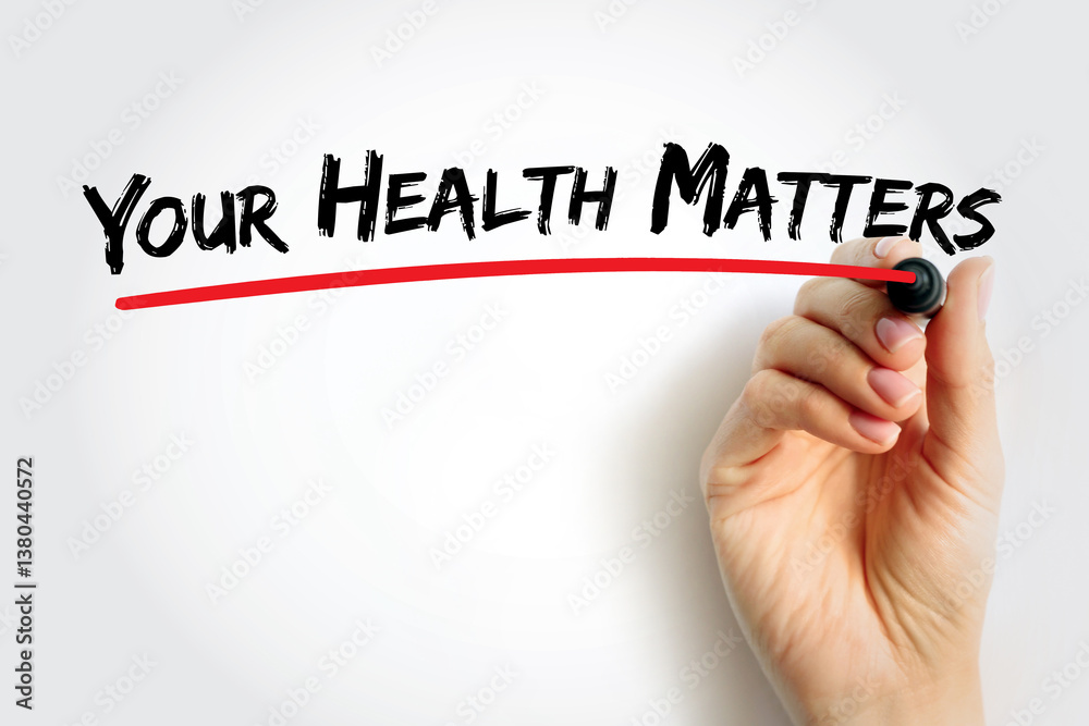 Fototapeta premium Your Health Matters text quote, concept background