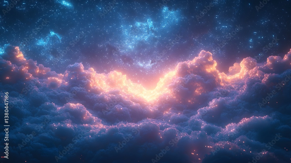 Fototapeta premium Ethereal cosmic nebula in the night sky