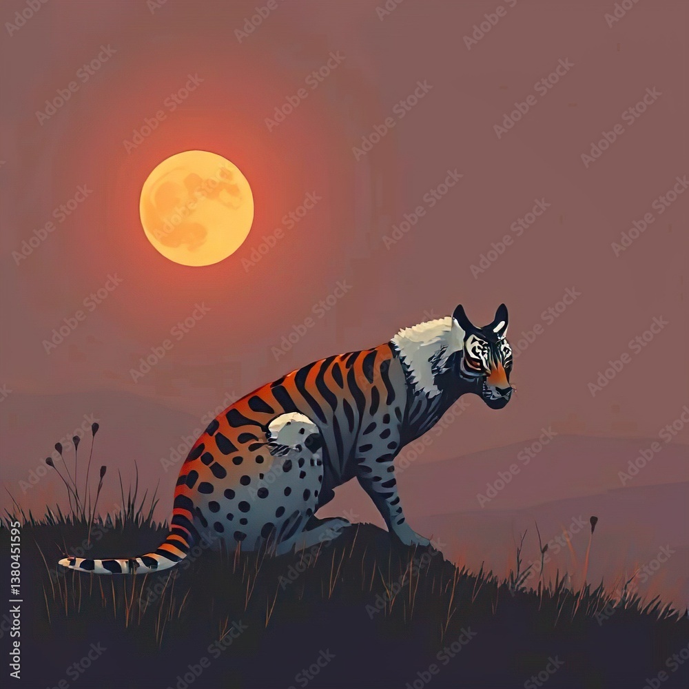 Obraz premium tiger in the night,Ai generated 