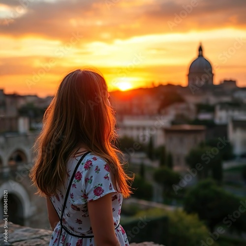 young woman in the city,Ai generated 