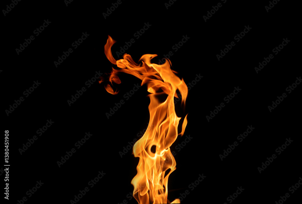 Black background fire, flames with torches and textures with splitting power effect, can grill red, burning with burning smoke and sparks in barbecue grill fire
