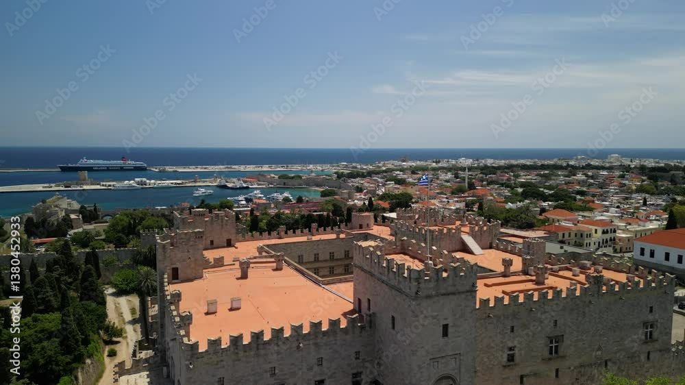 Stolica wyspy Rodos, miasto Rodos w Grecji z drona Stolica wyspy Rodos, miasto Rodos w Grecji z drona