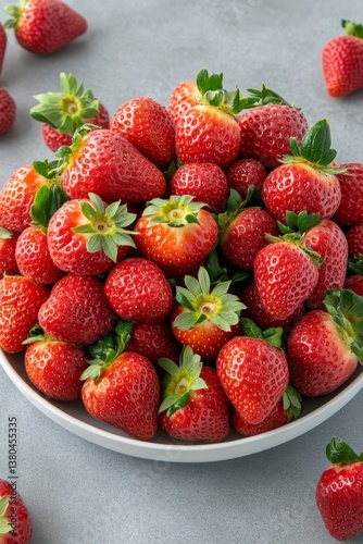 Bowl of Fresh, Ripe Strawberries, Perfect for Summer Recipes, Desserts, and Healthy Living