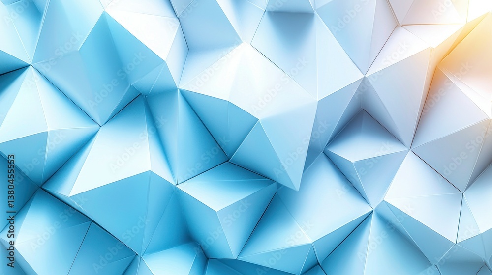 Obraz premium Abstract Geometric Blue and White Triangular Polygonal Pattern Background