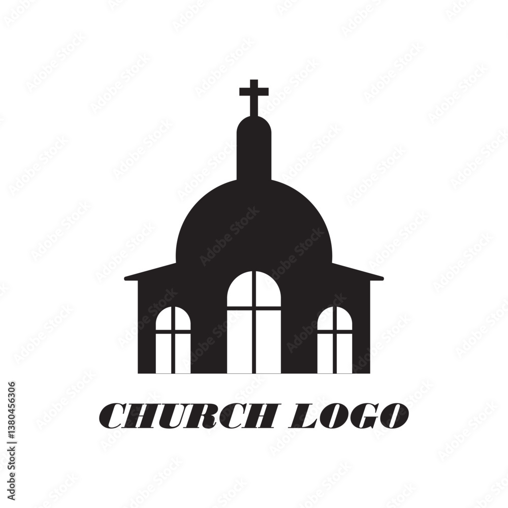 Obraz premium church logo icon vector design, this vector can be used for logos, icons, banners and others