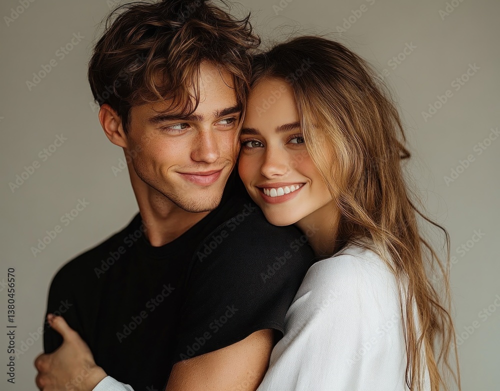 Beautiful Romantic Couple Embracing in Fashion Photography Beautiful Romantic Couple Embracing in Fashion Photography