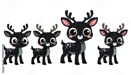 A set of funny cartoon animals and monsters in a playful farm illustration