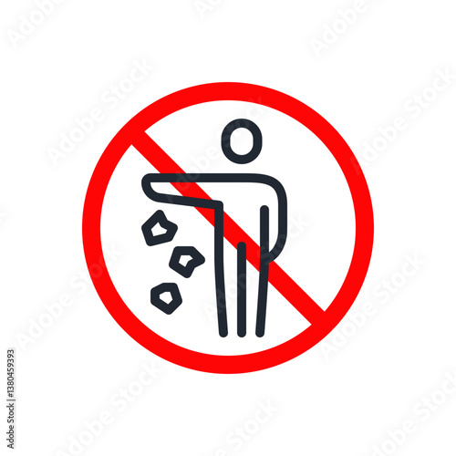 Do not litter editable stroke outline icon isolated on transparent background flat vector illustration. Pixel perfect.