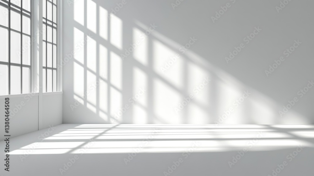 Fototapeta premium Bright and Clean White Gypsum Wall Texture with Soft Shadows