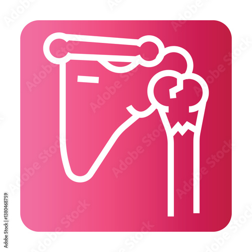 shoulder fracture black line icon for digital and print projects.