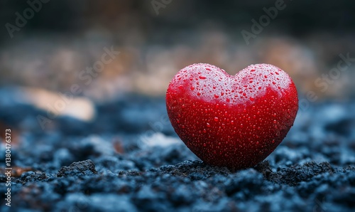 red heart in snow