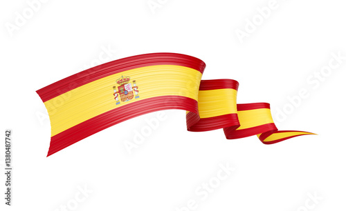 3d Flag Of Spain 3d Shiny Waving Twisted Ribbon Flag 3d Illustration