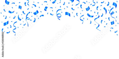 Falling blue gradient win confetti background vector illustration