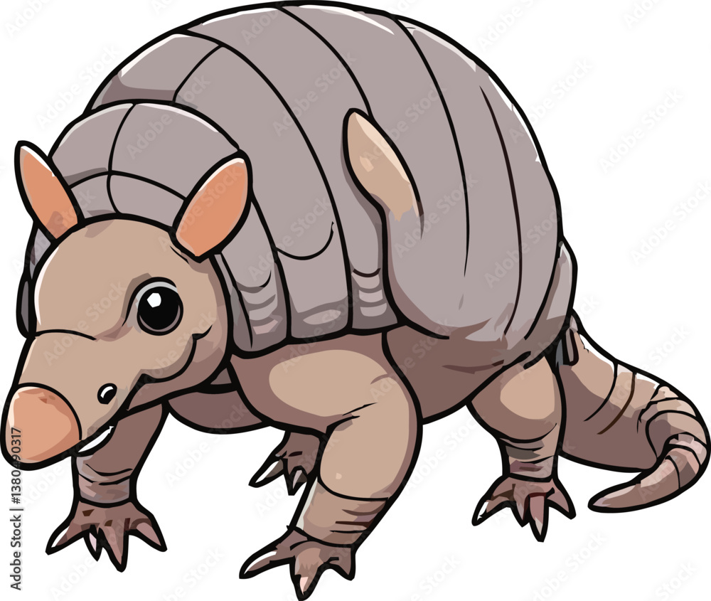 Fototapeta premium cartoon a illustrator vector Armadillo with a white backround
