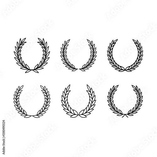 Elegant noble victory wreath vector, perfect for awards, triumph, and achievement designs
