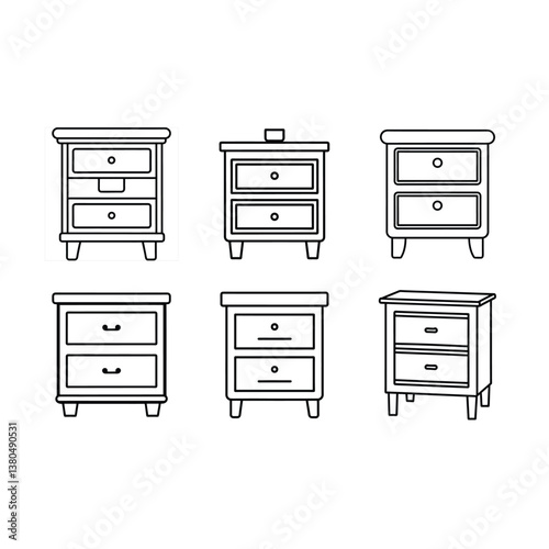 Clean vector nightstand icon perfect for furniture, decor, or interior design projects
