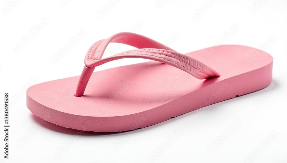 A single, isolated flip-flop on pure white background , flip-flop, footwear, plastic A single, isolated flip-flop on pure white background , flip-flop, footwear, plastic